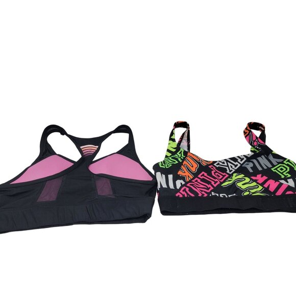 Pink Victoria Secret Ultimate Sports Bra Set of 2 Size Small Black Multicolor - Picture 2 of 6